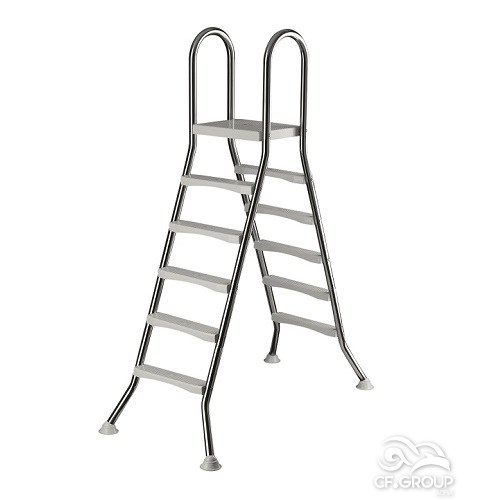 Shkallë INOX me 4 shkallë + platformë
